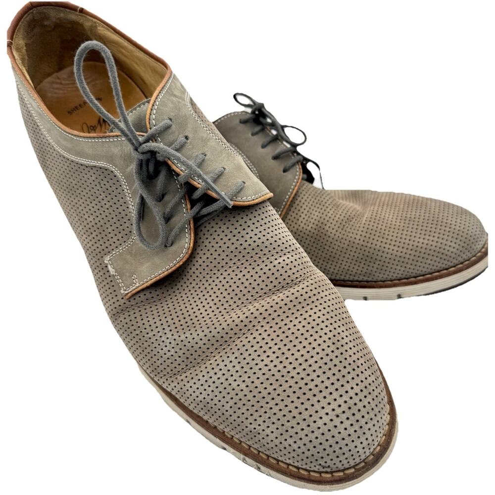 Johnston & Murphy Mens 11 1/2 Sheepskin Plain Toe Oxfords Leather Shoes